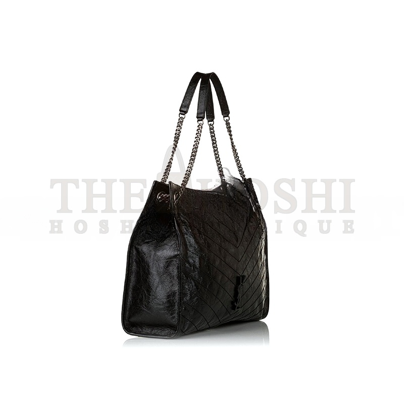 Y51 NIKI LARGE QUILTED CRINKLED GLOSSED-LEATHER TOTE 19971654706912833 (39*31.5*12.5cm) Master Quality
